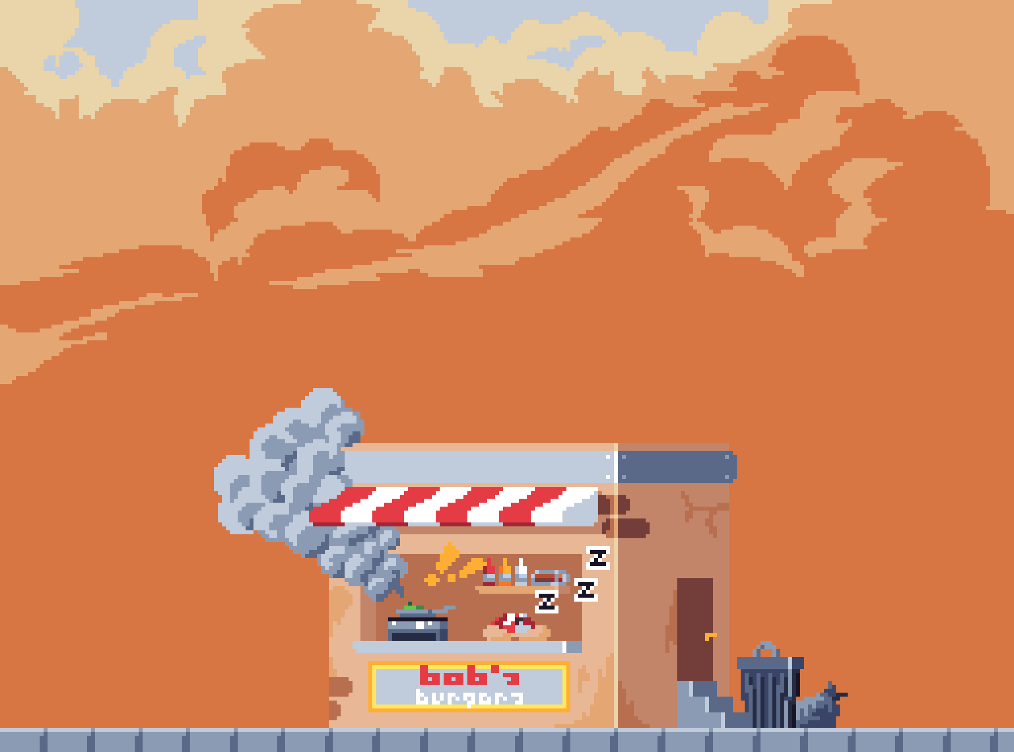 burger stand pixel art
